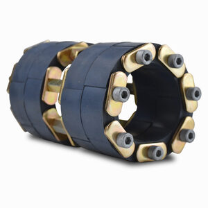 LINK-SEAL® Modular Pipe Sealing System, Model FS, Size 200, Silicone (Grey), with Zinc Dichromate Plated Steel Pressure Plate, Zinc Plated Carbon Steel Hardware, Fire Safe